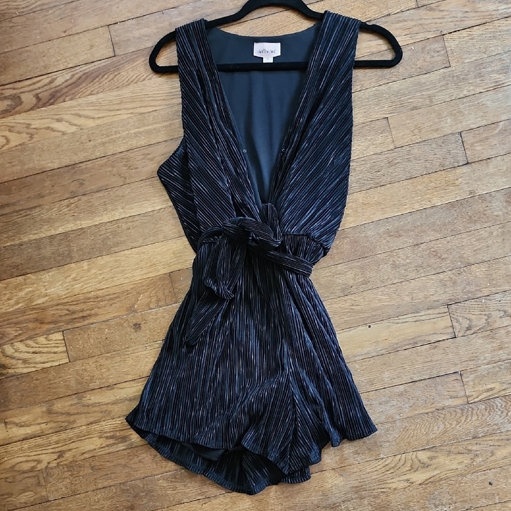 Textured Black Romper